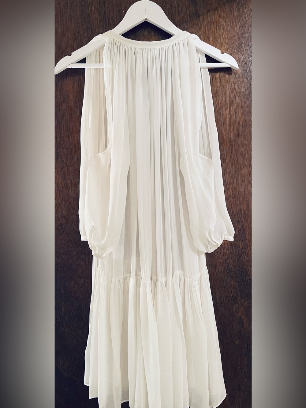 NWOT Sandro Parisian Chic, Sophisticated , Feminine White Chiffon Dress 🤍